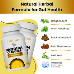 Xucivik Advanced Candida Cleanse packaging shot communicates vegan-friendly, cGMP manufacturing standards.