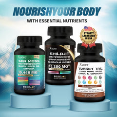 Close-up of Xuore Shilajit All-in-One bottle