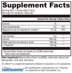Close-up of RelaxMax label and nutritional information
