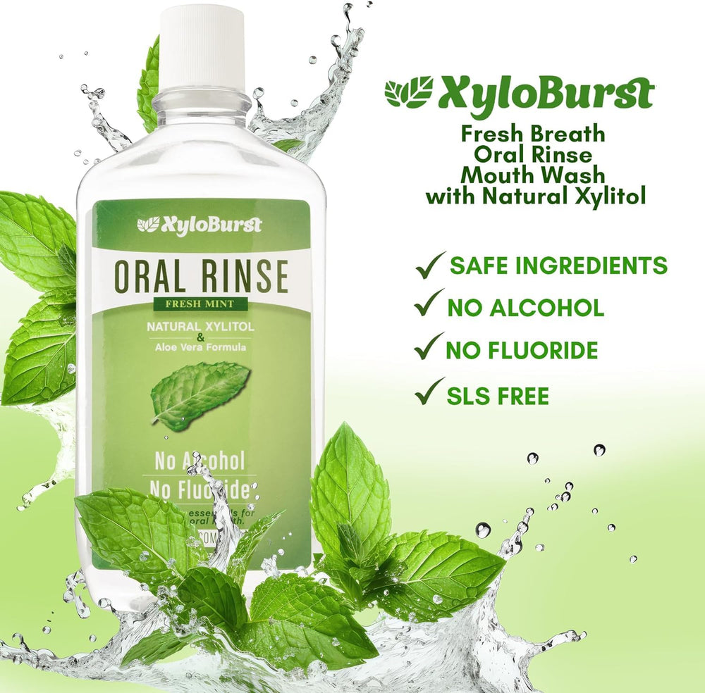 Xyloburst ingredients panel showing xylitol and aloe