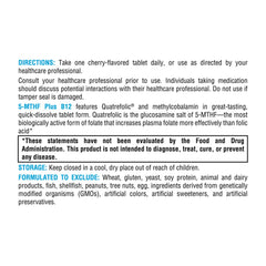 Supplement facts and ingredients image for XYMOGEN 5-MTHF Plus B12