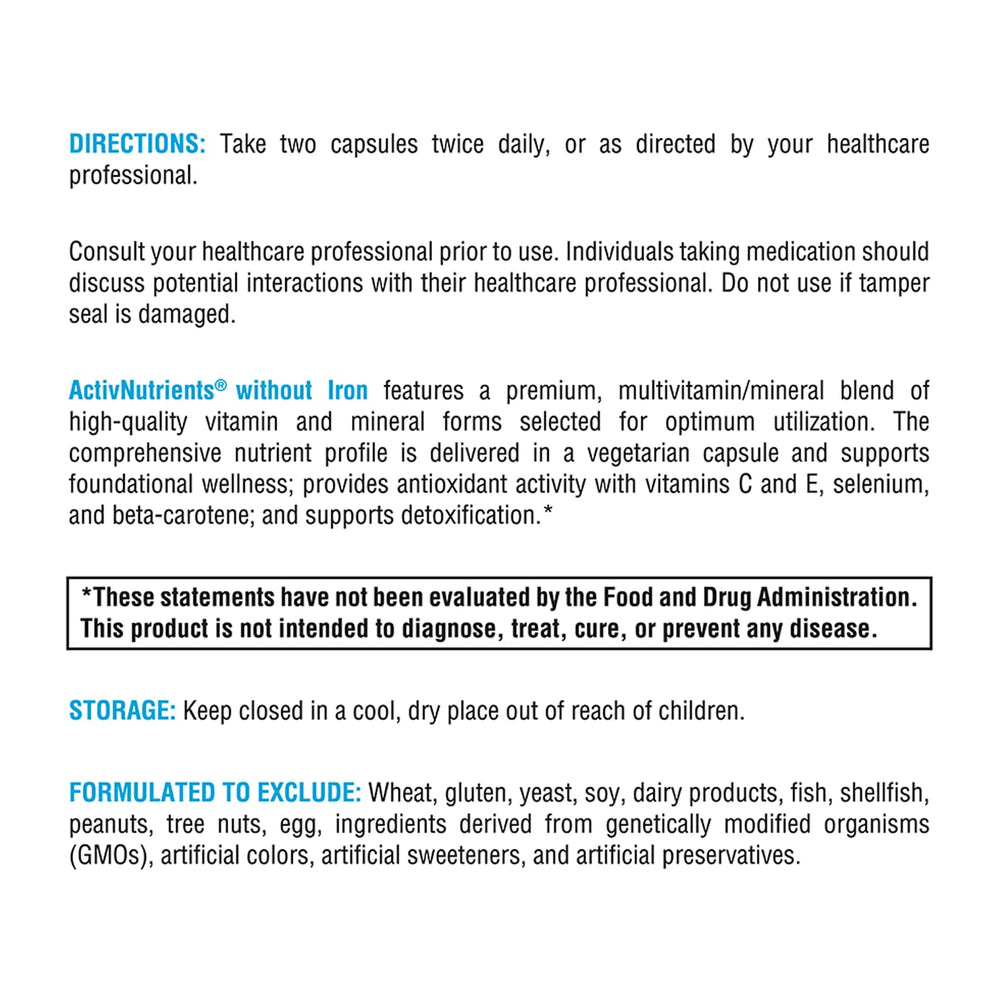 Label detail showing folate and methyl B12 as active B vitamins