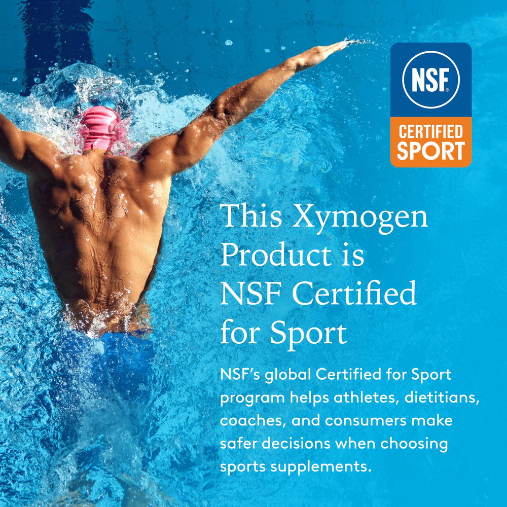 Back view of XYMOGEN ATP Ignite packaging with nutrition information
