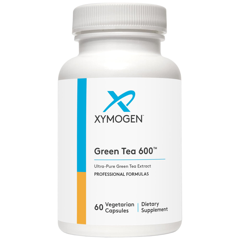 Front view of XYMOGEN Green Tea 600 bottle