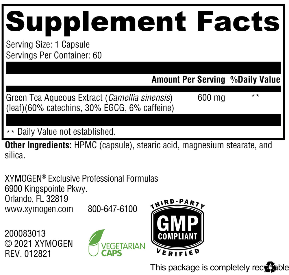 Illustration of immune, heart and brain health with XYMOGEN Green Tea 600