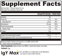Dairy-free immunoglobulins and arabinogalactan on packaging