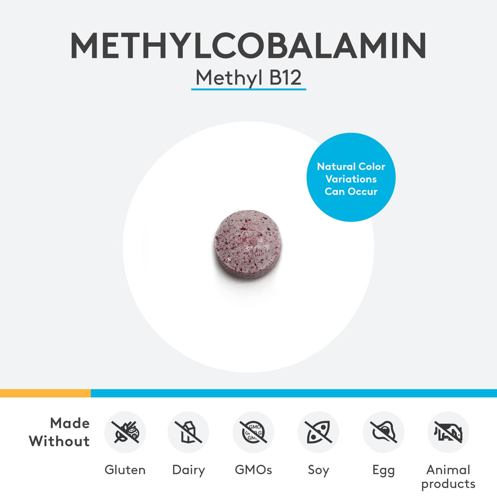 Close-up of tiny methylcobalamin tablet
