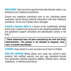 Allergen-free formulation and ingredients of XYMOGEN NAC