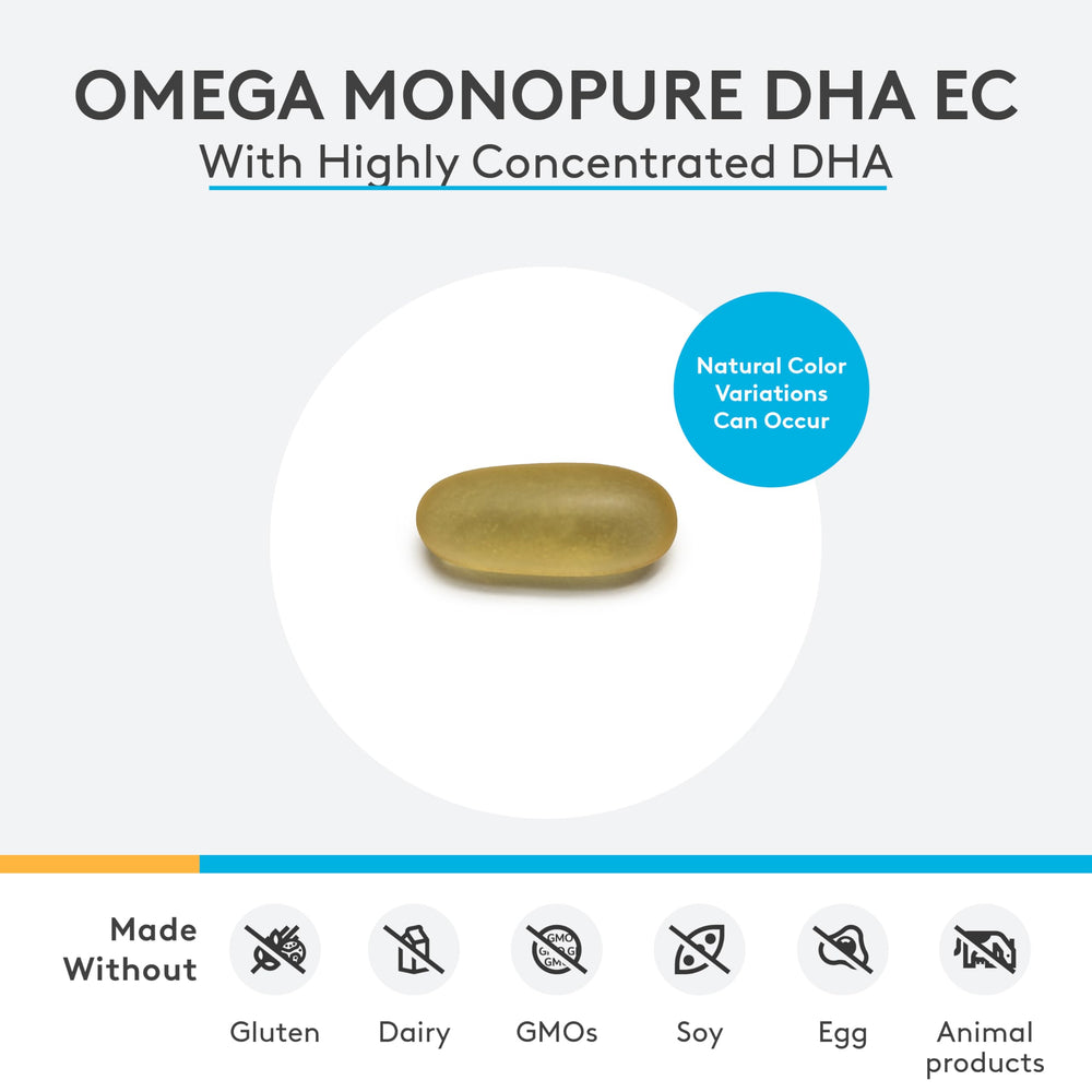 Close-up of 30 DHA Omega-3 softgels