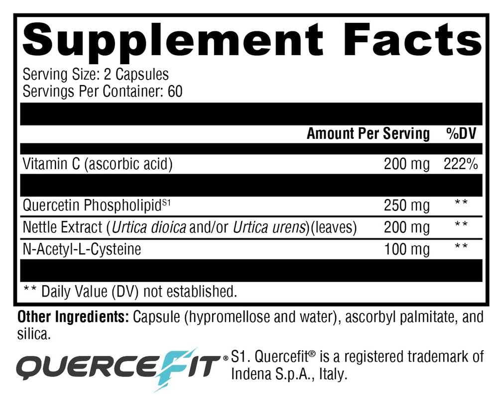 Ingredients list for XYMOGEN Quercetin 20× Plus