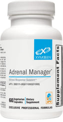 XYMOGEN Adrenal Manager bottle label with 60 capsules