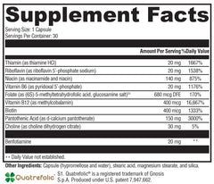 Quatrefolic folate emphasis on B Activ label