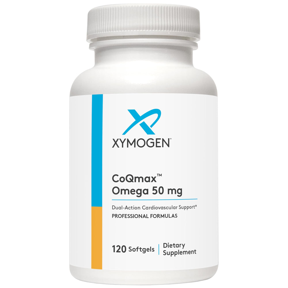 XYMOGEN CoQmax Omega 50 mg bottle front view