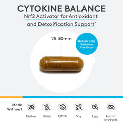 Close-up of Cytokine Balance product label
