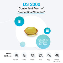 Product shot of XYMOGEN D3 2000 bottle