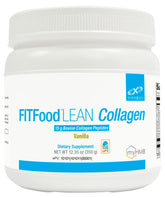 Front view of XYMOGEN FIT Food Collagen Vanilla 12.35 oz bottle
