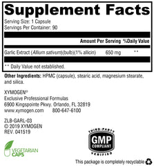 Close-up of standardized garlic extract showing allicin and alliin