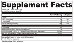 Ingredient list highlighting gluten- and dairy-free formulation