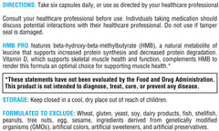 Vitamin D3 and HMB supplement facts graphic