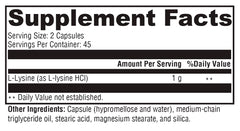 XYMOGEN L-Lysine 1000mg Capsules on white background