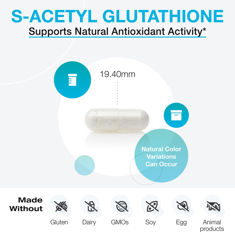 Bottle of XYMOGEN S Acetyl Glutathione capsules