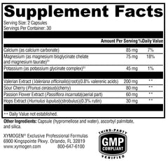 Close-up of XYMOGEN SynovX Calm bottle