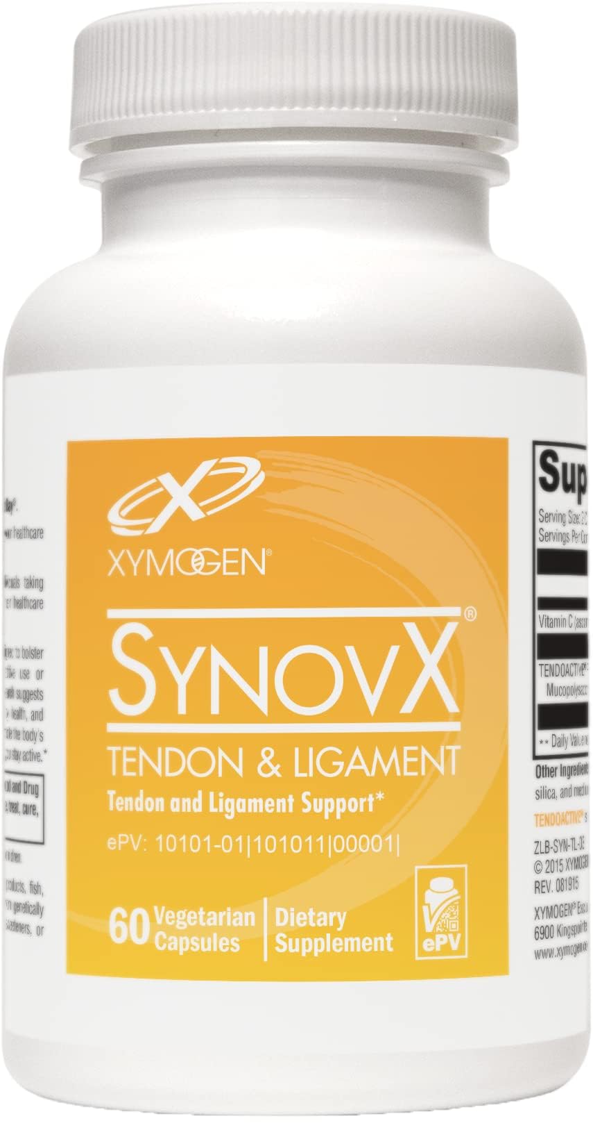 XYMOGEN SynovX Tendon & Ligament 60 capsules label