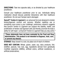 XYMOGEN SynovX Tendon & Ligament ingredients panel