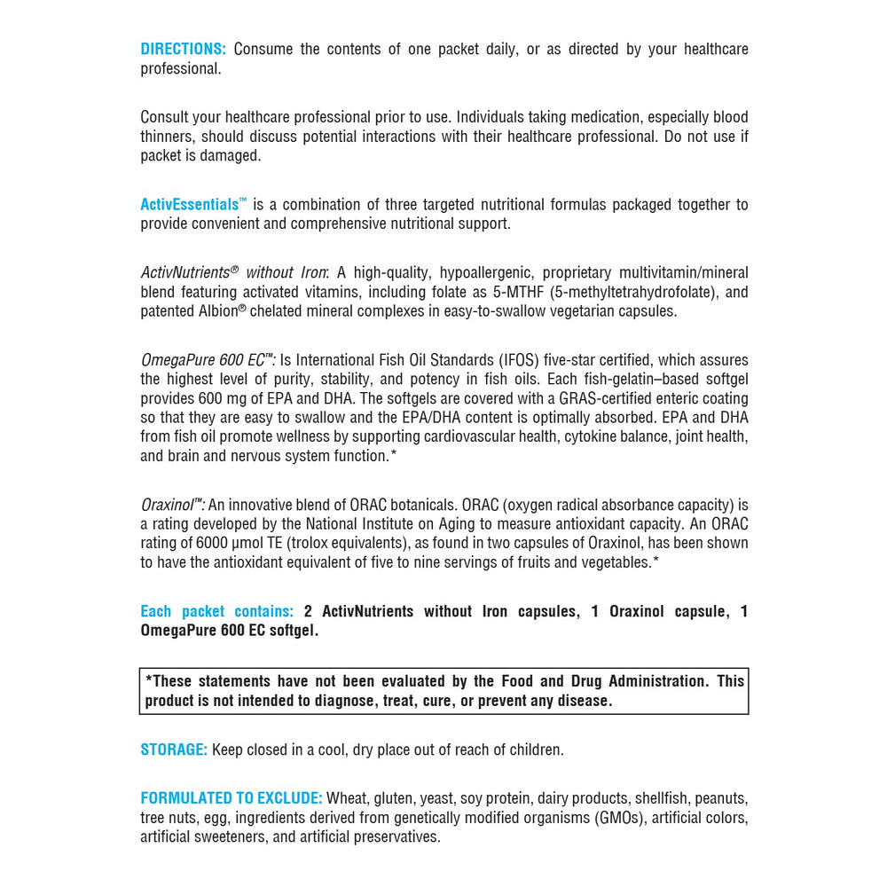 ActivNutrients Multivitamin Without Iron capsules