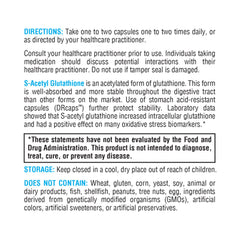 Laboratory results showing intracellular glutathione increase