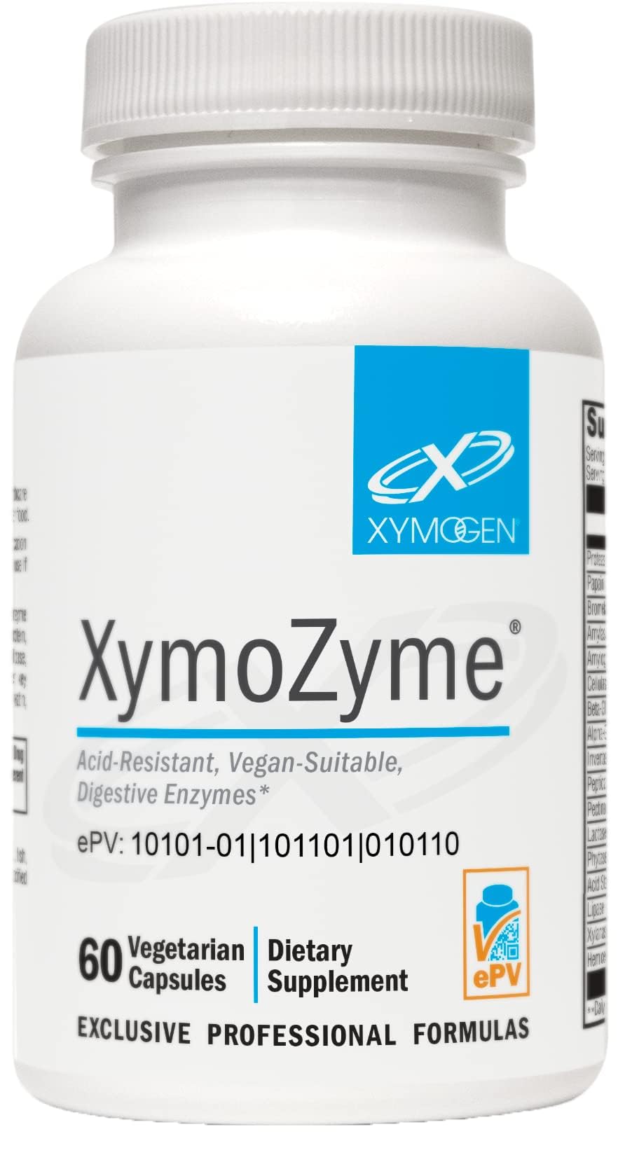 Front packaging of XYMOGEN XymoZyme 60 capsules