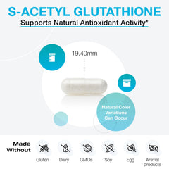 DRcaps stomach acid-resistant capsules for XYMOGEN S Acetyl Glutathione