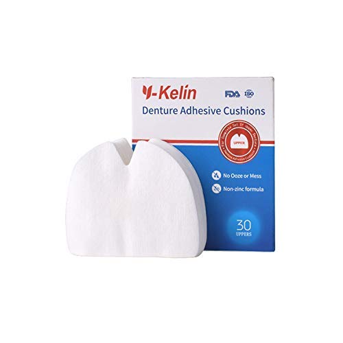 Soft hold denture cushions close-up on denture