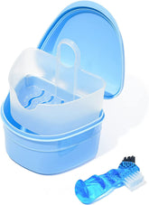 Blue Y-Kelin Denture Cleaner Kit case with dual-head brush