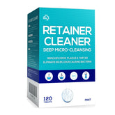 Y-Kelin Retainer and Denture Cleaner bottle with mint tablets