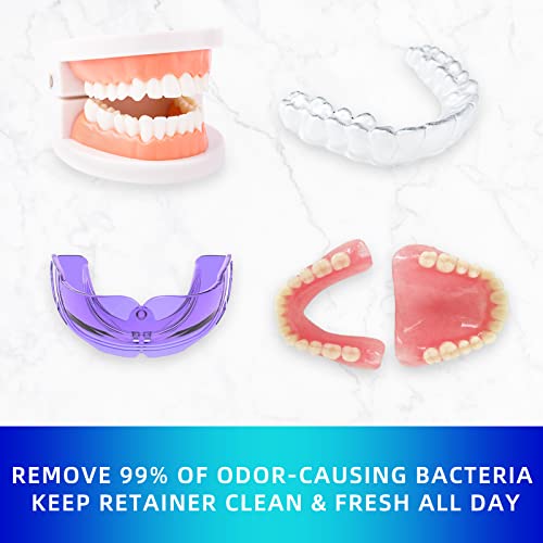 Mint-scented denture cleaner tablets arranged for display