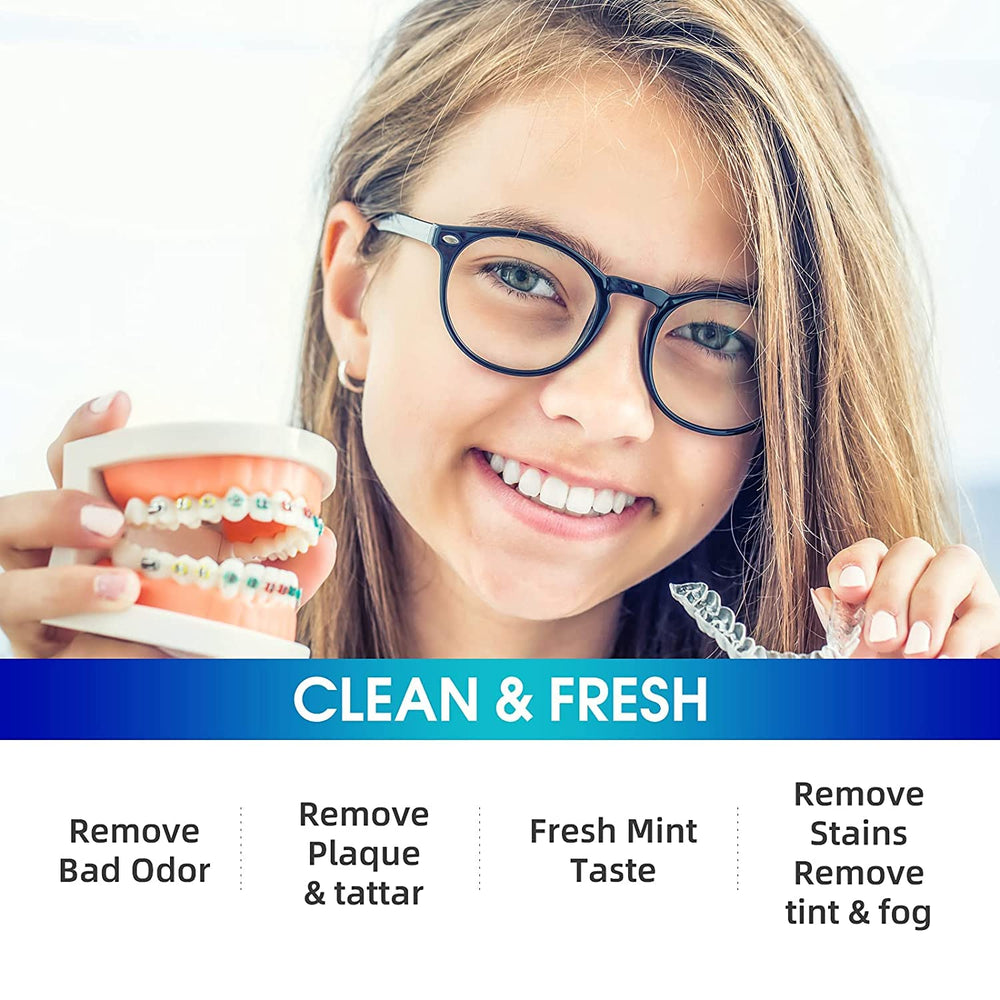 Usage-friendly denture cleaner bottle on countertop