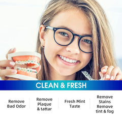 Usage-friendly denture cleaner bottle on countertop