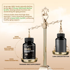 NAD+ liposomal supplement bottle on white background