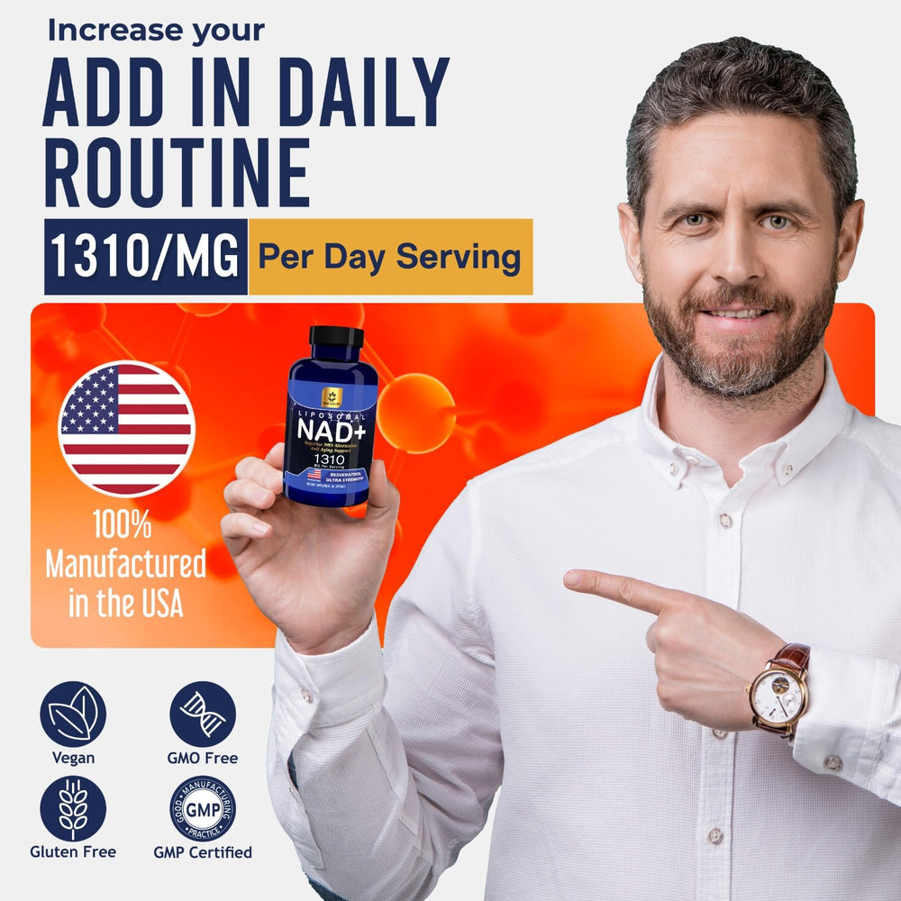 Graphic highlighting energy metabolism, DNA repair and longevity benefits