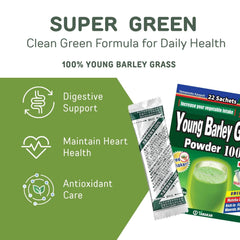 Sachets arranged for YAMAKAN Barley Grass Juice Powder