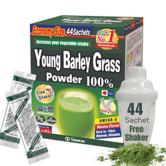YAMAKAN packaging for Young Barley Grass Powder