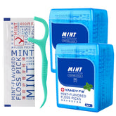 YANDY Mint Flossing Sticks packaging showing 100-count two-pack