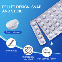 Individually wrapped wax pellets for hygiene