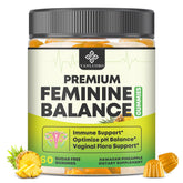 YANLUOBO Feminine Balance Probiotic Gummies bottle with pineapple flavor