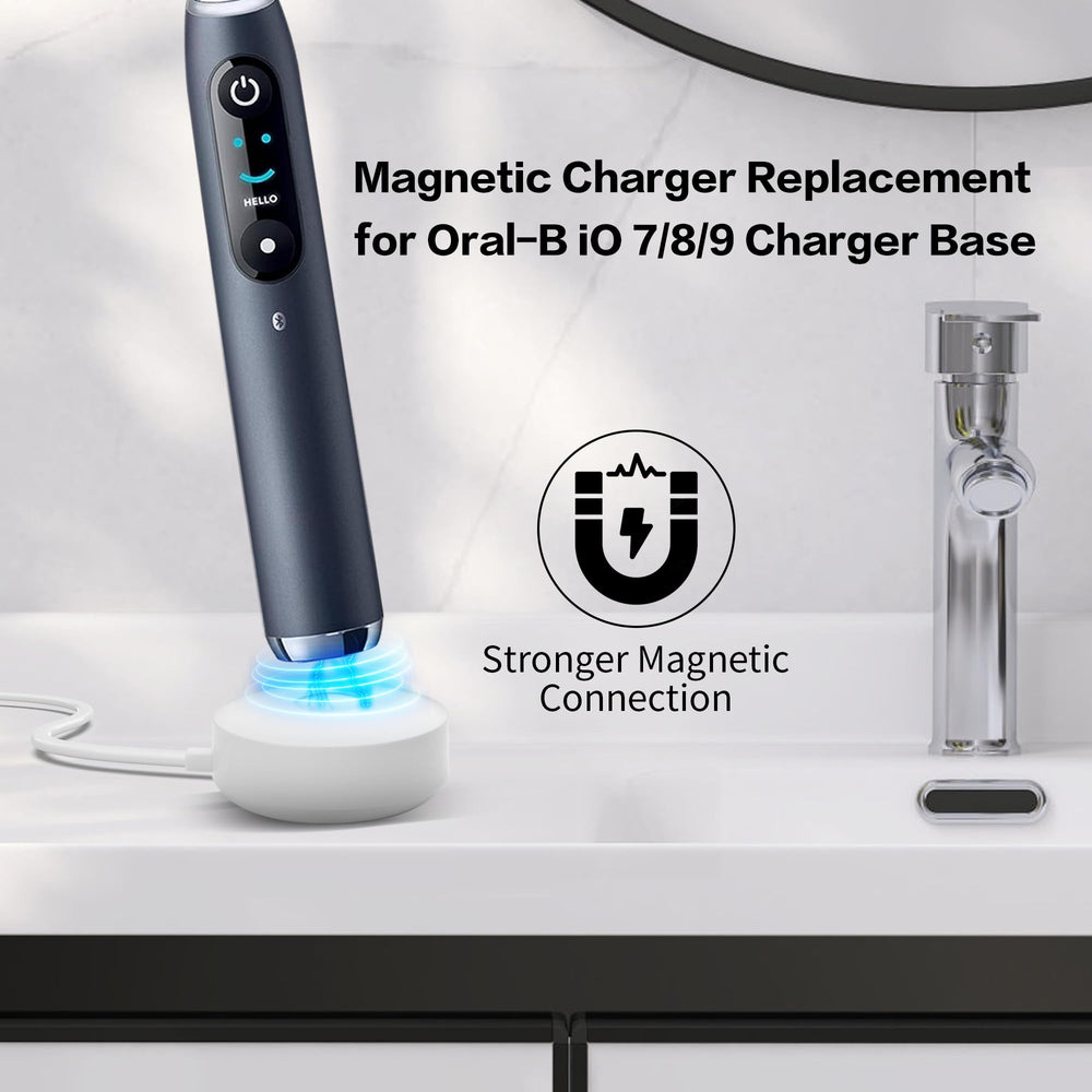 Magnetic charging base with non-slip bottom for Oral-B iO7/8/9
