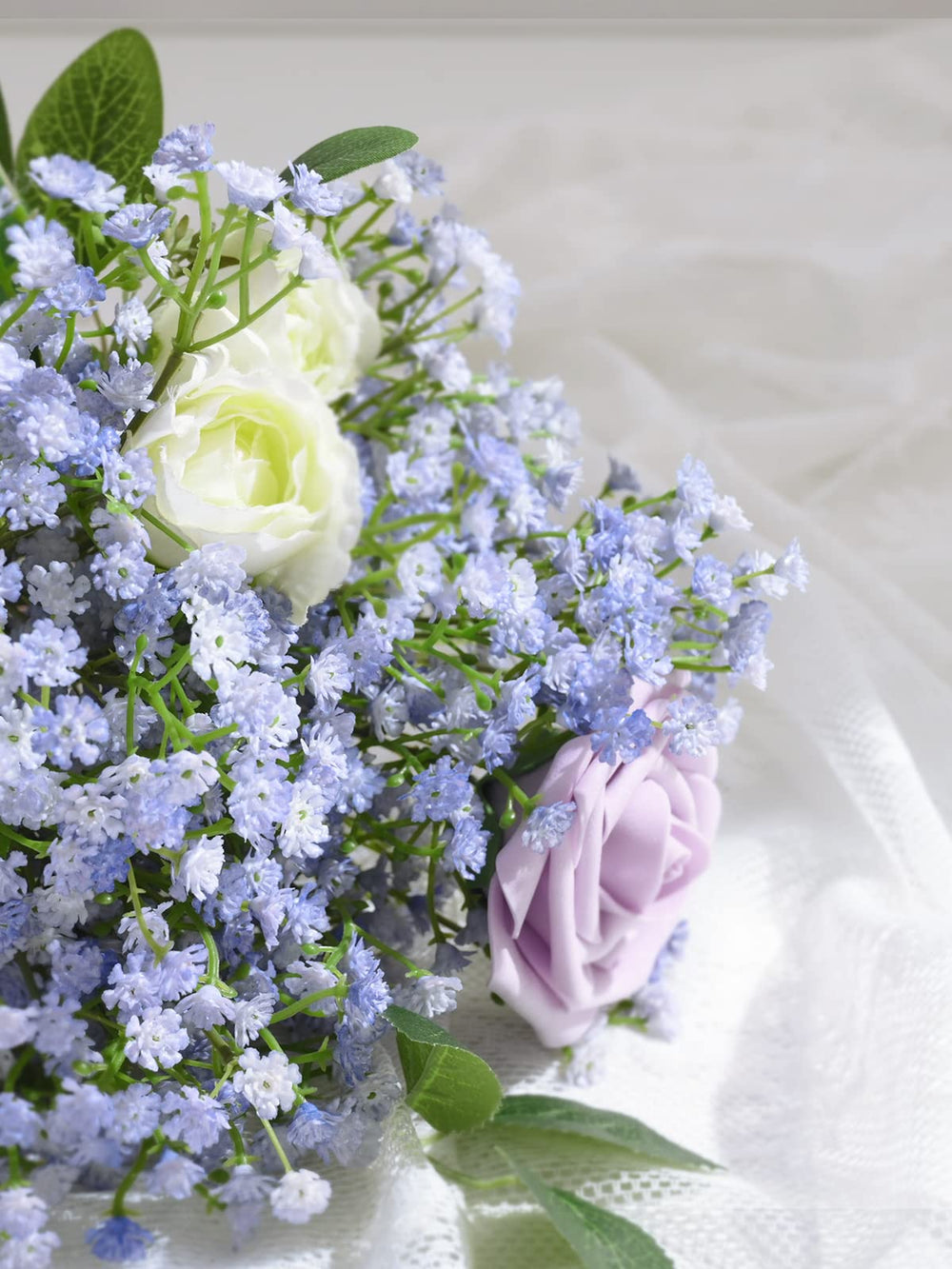 Yastouay blue baby's breath artificial flowers set of 12 stems