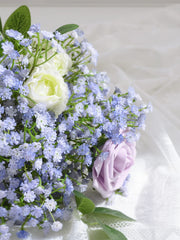 Blue Babys Breath and White Babys Breath artificial flowers bundle close-up image 2