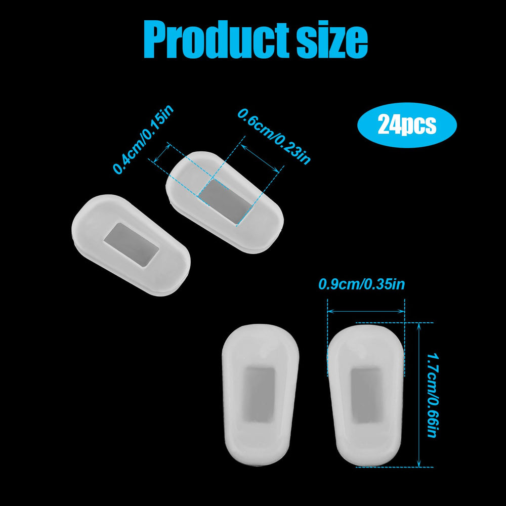 Clear silicone nose pads for eyeglasses close-up