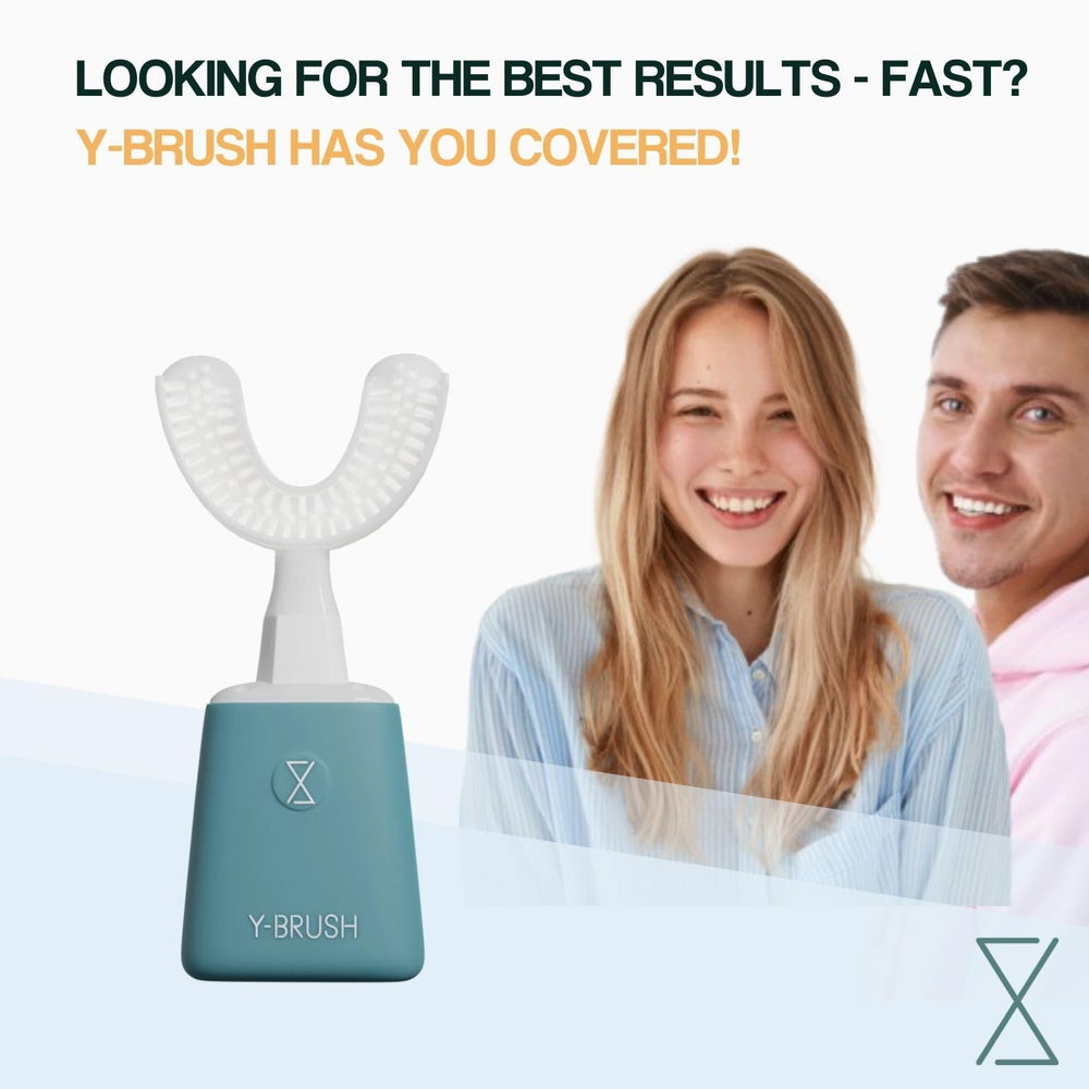 Close-up of Y-shaped brush head design for full-mouth cleaning